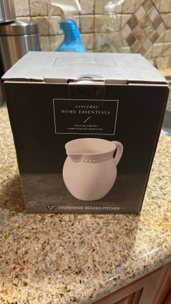 Stoneware Beaded Pitcher 