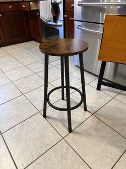 Metal and wood stool 24 inches
