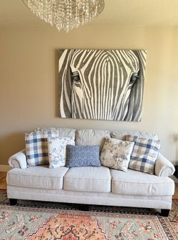 Couch Deal ✨$375 OBO✨ 🛋️ Ashley Linen Sofa — Plush, Supportive, Deep Seating & No Stains
