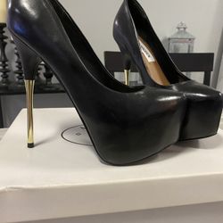 Black Leather Heels 