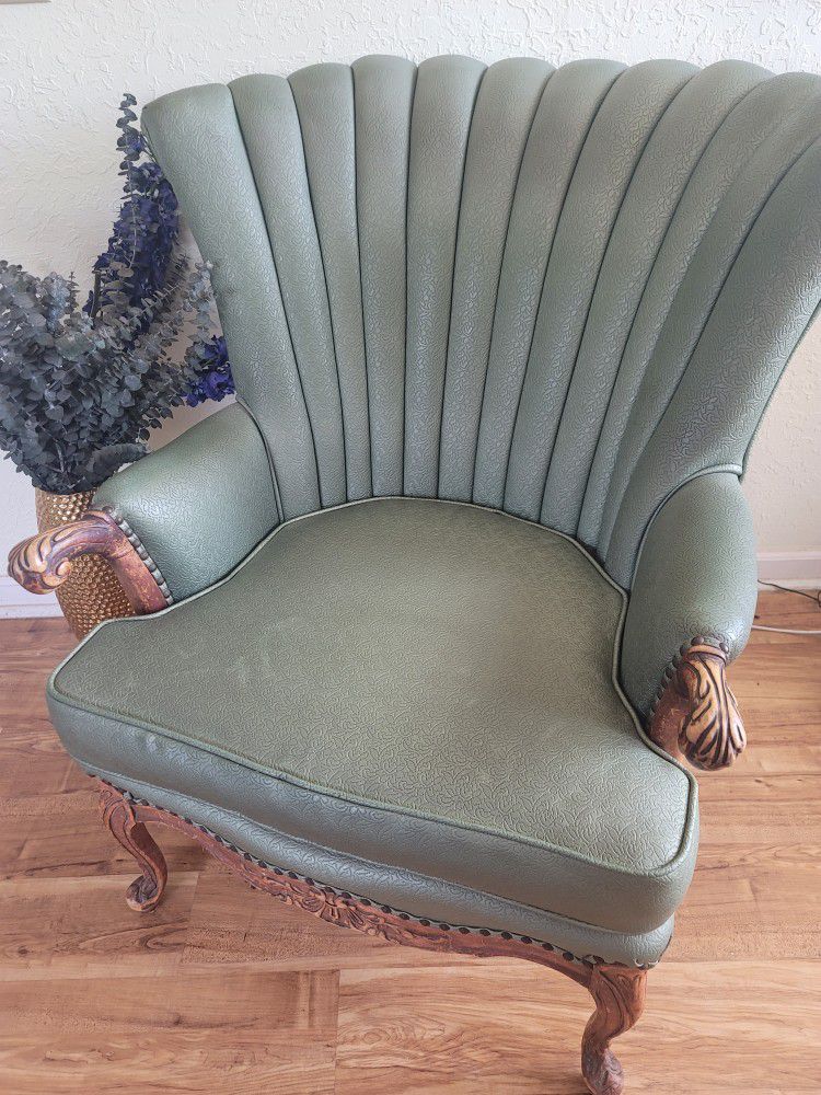 Beautiful Green Wingback Chair