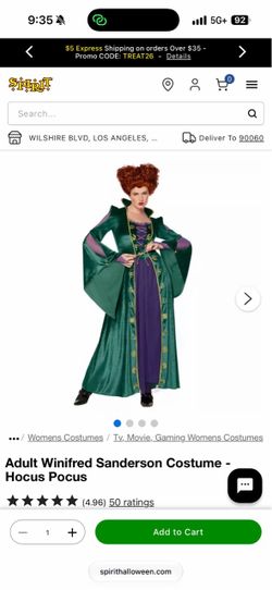 Halloween costume Winifred Sanderson Medium Hocus Pocus