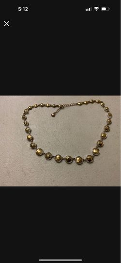 Gold Tone Faceted Stone Choker Necklace
