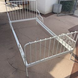White Metal Twin Bed Frame 
