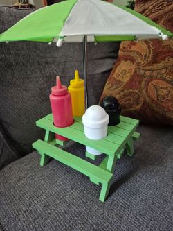 Set For Barbeque: Plastic Containers For Salt, Pepper, Ketchup and Mustard