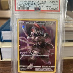 Armored Mewtwo PSA 9 2019 Fall Chest Pokemon Black Star Promo Holo #SM228