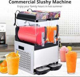 Brand new: 700W 8 Gal 15Lx2 Commercial Slushy Machine Tank Smoothie Cold Frozen Drink Maker