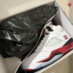 Jordan 5s Fire Red Black Tongue