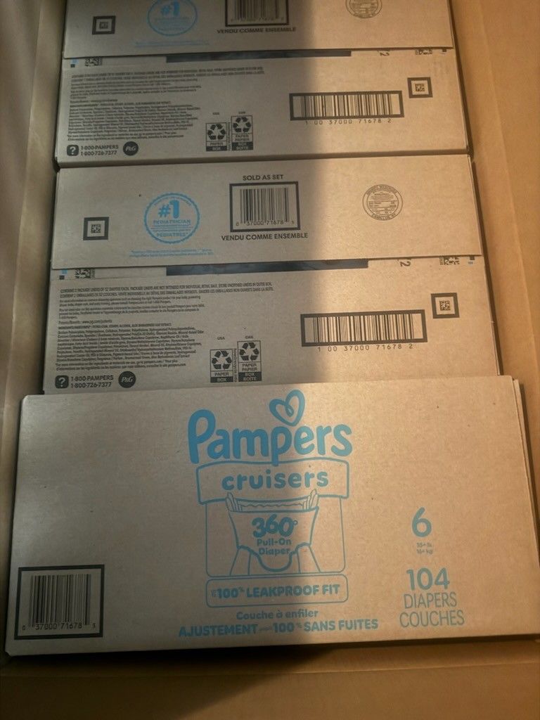 Pampers Diapers - Cruisers 360 - Size 6, 104 Count, Babyproof up to 100% Leakproof Pull-On Diaper