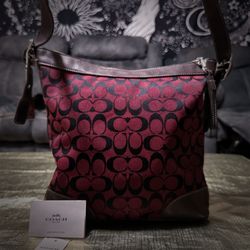 Vintage Y2K Coach Red and Brown Crossbody purse