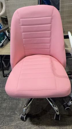 Pink Vanity Desk Chair with Wheels,