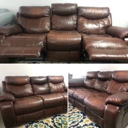 Brown Bonded Leather Recliner Sofa $149.99 