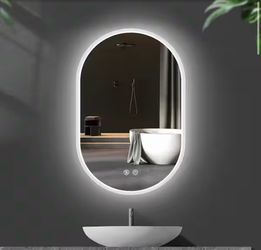 Oval LED Bathroom Mirror – Anti-Fog Touch Control (20” x 32”)