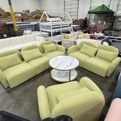 Living Room Teddy Fabric 3Pcs Set /Juego de 3 piezas de tela para peluches para sala de estar