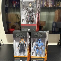 Hasbro Star Wars The Black Series lot of 3 figures - The Mandalorian & The Bad Batch