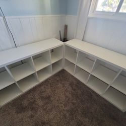 Ikea Kallax Storage Shelves - White Set Of 2