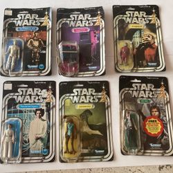 Lot of 10 vintage Stars Wars a New Hope 1(contact info removed) action figures w/card backs Boba Fett 