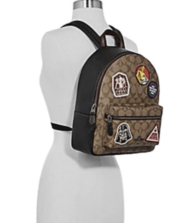 Star Wars X Coach Medium Charlie Backpack In Signature Canvas With Patches