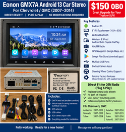 Eonon GMX7A 8" Car Stereo for 2007-2013 Silverado Sierra, Tahoe Yukon, etc **Price:** $150