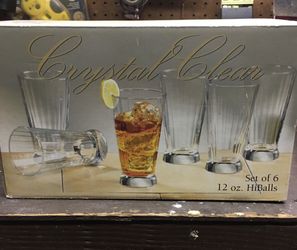 Crystal Clear Glass Cups 12 Oz
