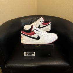 Brand new Air Jordan 1 lows White University Red size 12.5 with original box and proof of purchase. No trades cash is king and price is firm.