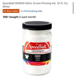 Speedball 004603 Fabric Screen Printing Ink, 32 Fl. Oz, White