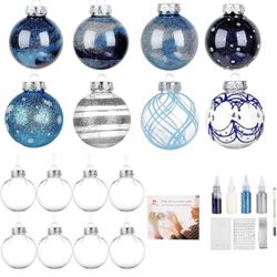 🎄 8 Pack DIY Clear Plastic Ornaments,2.75 inch🎄