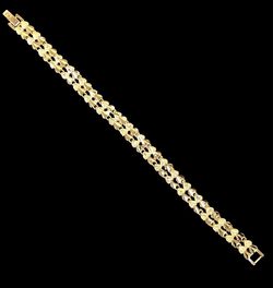 Gold Tone Heart Link Chain Bracelet Gold-Filled 18k