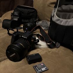 Sony A350 DSLR Camera w/ Tamron Lens + Bag and more 