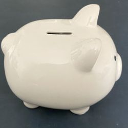 White Ceramic Piggy Bank With Stopper