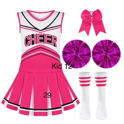 Cheerleader Costume Girls 12 Pink / Animadora Disfraz Niña 12 Rosa   Retail /Precio de venta publico $30 (to compare savings)  But you pay the price i