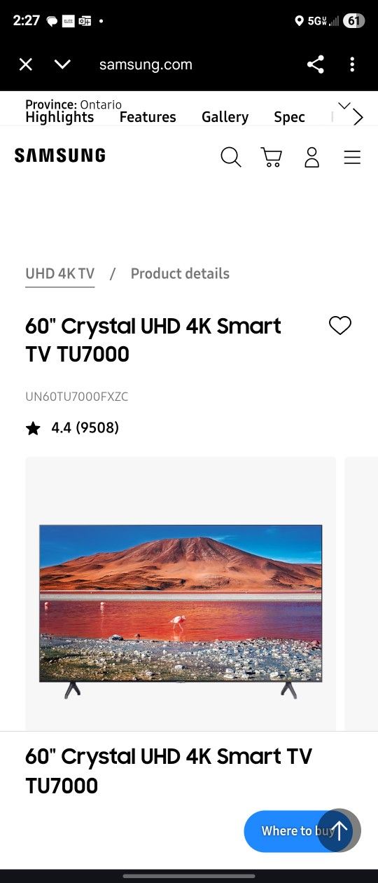 Samsung Smart TV 60"
