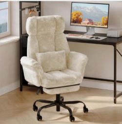 Bestier Criss Cross Chair Office with Armrests and Headrest, Charcoal Gray 135° Reclining Executive Chair with Massage & Footrest, High Back Plush Vel