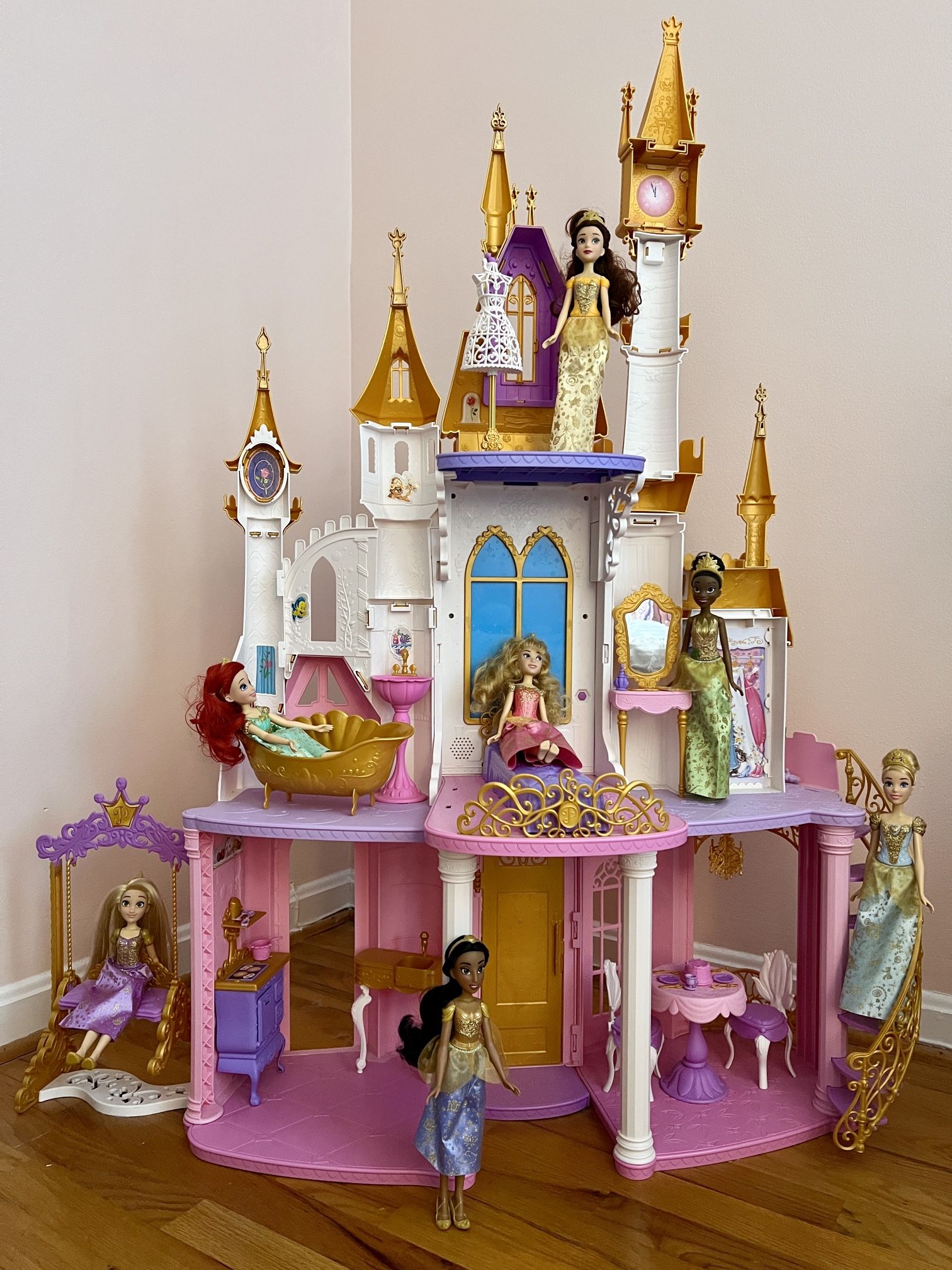 Disney Princess Doll House (4 feet tall) and Dolls