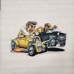 Rat Fink Hotrod Gasser Car American Graffiti Steel Metal Sign 