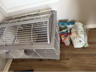 Guinea Pig Setup with food hay etc