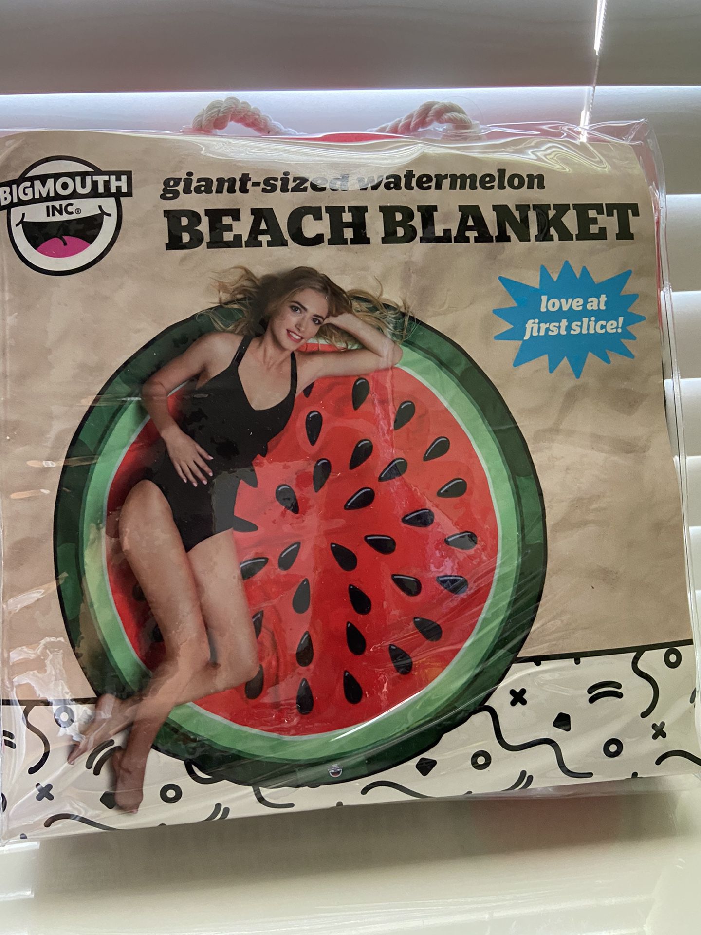 NEW! Big mouth inc - giant sized watermelon beach blanket