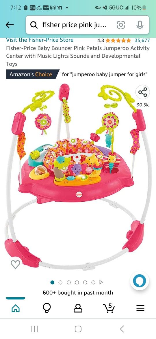 Pink Baby Bouncer Fisher Price 