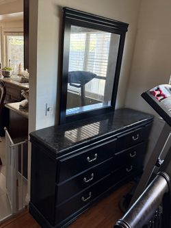 dresser and mirror