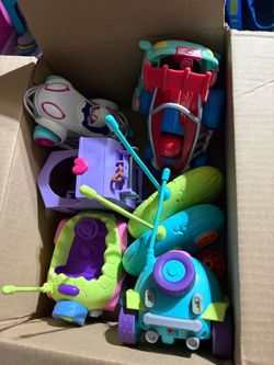 Box of toy cars