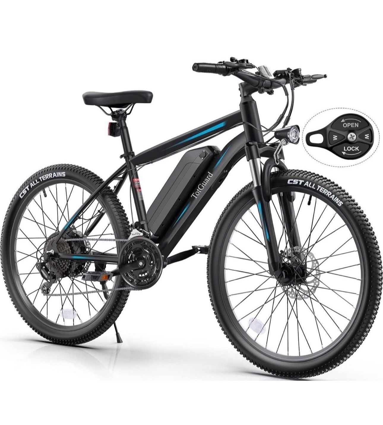 TotGuard Electric Bike, 27.5" Electric Bike for Adults 500W Ebike 21.6MPH Adult Electric Bicycles Electric Mountain Bike,48V 499WH Removable Lithium B