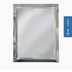 ALLEN ROTH CROME RECTANGULAR BATHROOM MIRROR 24 INCHES WIDE BY 30 INCHES LONG BRAND NEW
