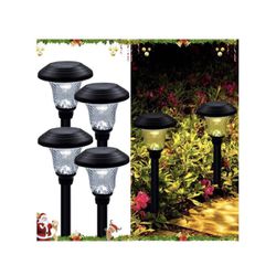 🎊 $20 Brand New In Box Solar Pathway Lights Outdoor Decorative-4 Pack Warm White