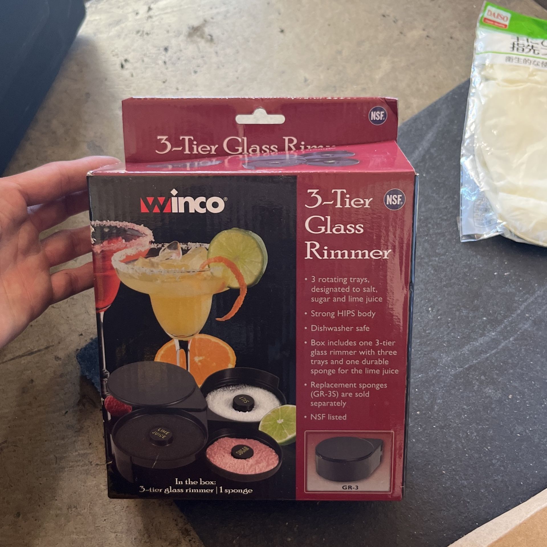 Winco 3 Tier Glass Rimmer