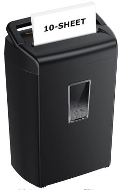 Paper Shredder 10 Sheet Cross Cut Home Office Credit Card Shredder