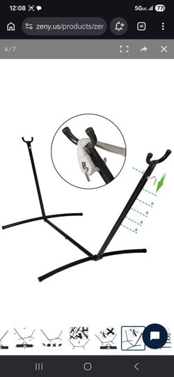 Portable Hammock Stand Heavy Duty 9ft Space Saving Steel Hammock Frame Stand Carrying Case