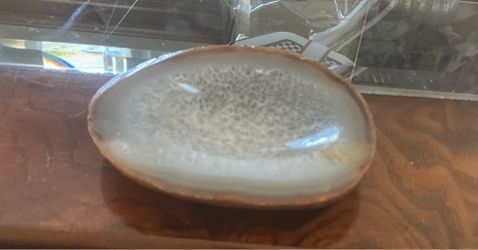 Natural indented, agate, geode, trinket and jewelry holder
