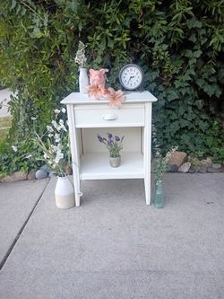 Nightstand White Solid Wood Shabby Chic 20" W X 16" D X 26" T