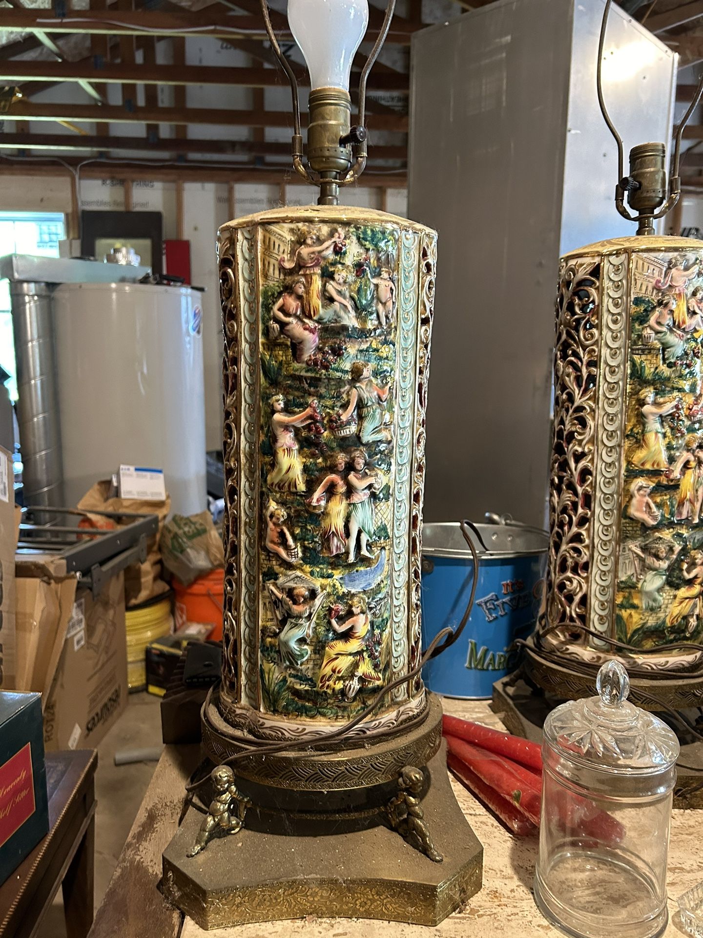 1940s Capodimonte Lamps