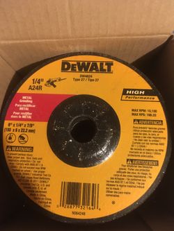 Dewalt 6”x1/4 “ grinding wheels